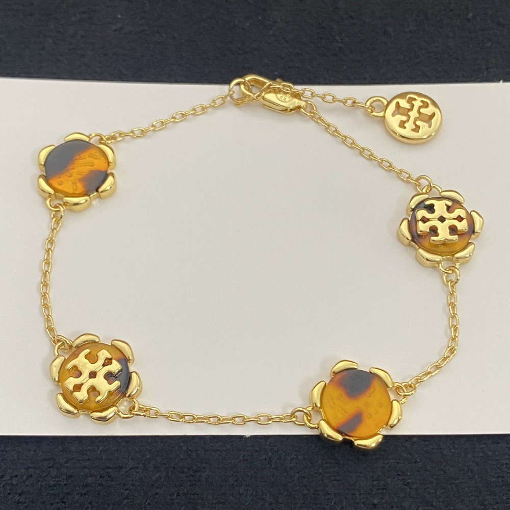 Tory Burch Resin Inlay Metal Bracelet